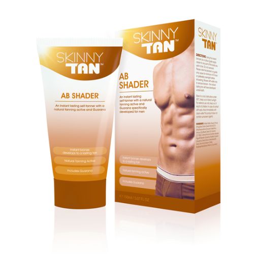 Skinny Tan - Ab Shaper body tanner with instant color guide, natural active ingredients, and Guarana for a flawless, bronzed glow.