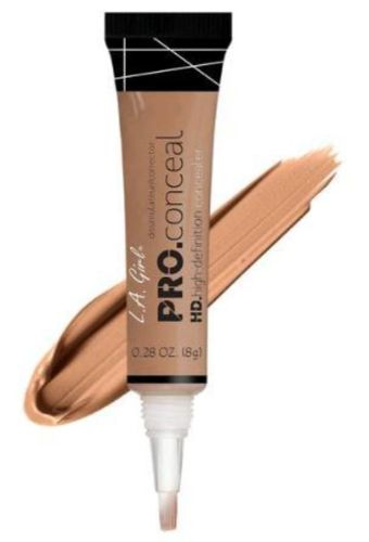 LA Girl Pro Concealer in Almond, creamy and lightweight, offers crease-resistant, opaque coverage for flawless skin.