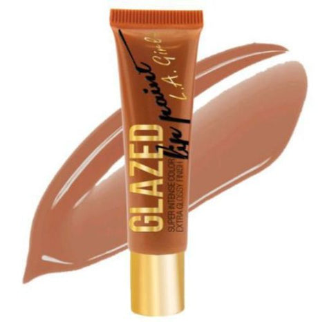 LA Girl Glazed Lip Paint in Gleam offers rich color, glossy finish, and nourishing formula with vitamin E and peppermint oil.