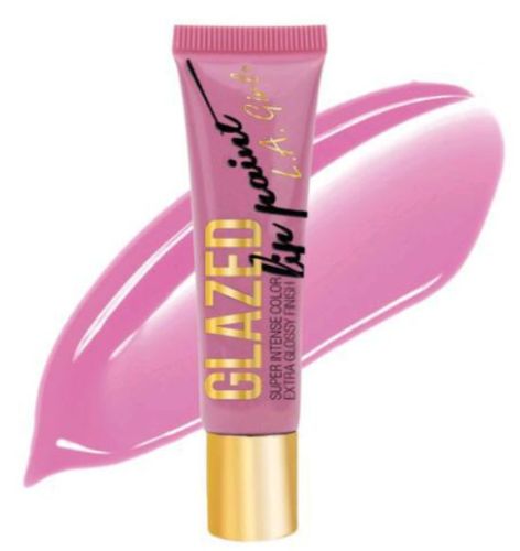 LA Girl Glazed Lip Paint in Whimsical offers bold color with a glossy finish, enriched with vitamin E and peppermint oil.