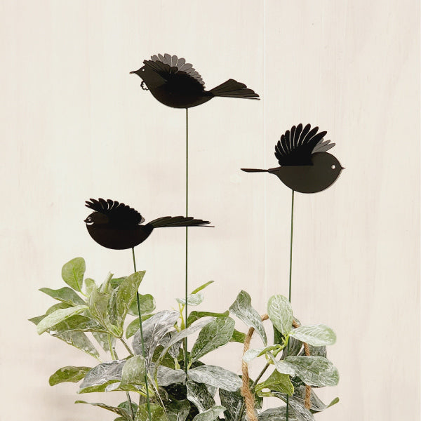 Plant Stake - Mini Black Robin