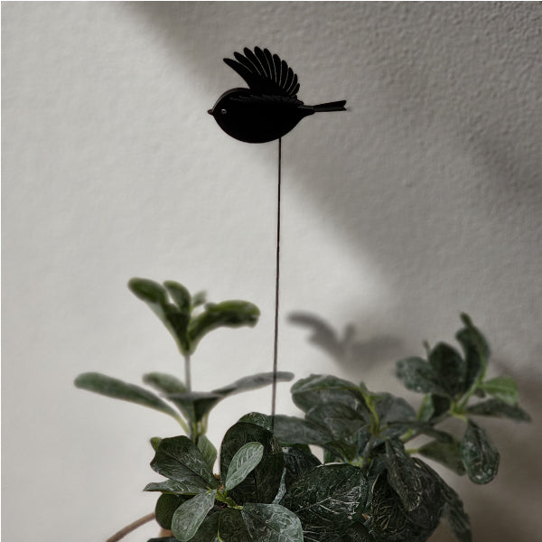 Plant Stake - Mini Black Robin