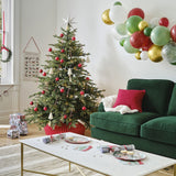 Festive Merry Little Reindeer Christmas Stocking with red pom pom nose, eco-friendly, perfect for family traditions.