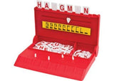 Travel Hangman game with two platforms and alphabet pieces, perfect for word lovers and on-the-go fun for two players.