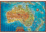 Intricate 300pc puzzle showcasing Australia’s vibrant map with facts and illustrations, perfect for learning and fun.