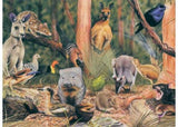 Puzzle featuring Australia's forest floor with vivid creatures and flora, ideal for ages 8+, fostering learning and problem-solving.