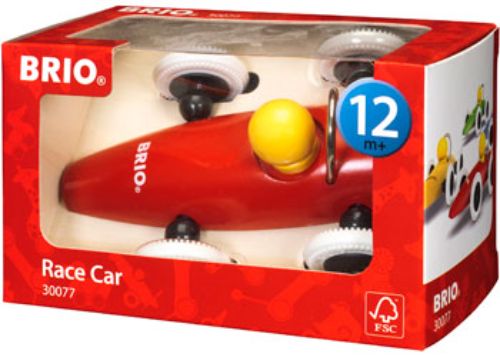 BRIO Toddler Race Car Assortment in four bright colors, designed for imaginative play and motor skill development.