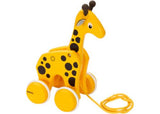 Colorful BRIO Pull Along Giraffe toy with movable neck, designed for toddlers to enhance play, motor skills, and imagination.