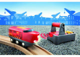 BRIO Remote Control Train Set with intuitive controller, lights, sounds, and durable design for imaginative play.