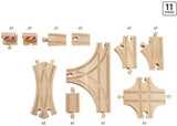 BRIO Tracks Advanced Expansion Pack includes 11 versatile wooden pieces for creative railway designs and imaginative play.