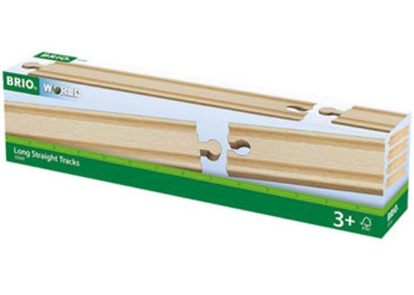 BRIO Tracks - Long Straight Tracks: 4 durable wooden pieces for extending train sets and fostering creative play.