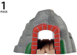 Colorful BRIO Adventure Tunnel with sound effects, enhancing imaginative play in train sets for children ages 3 and up.