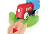 Colorful 25-piece BRIO My First BO Railway Train Set, featuring easy-to-connect tracks and fun train cars for toddlers.