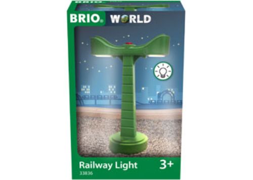 BRIO Tracks - Railway Light: Double-sided LED light enhances railway play, features easy on/off button, and automatic shut-off.