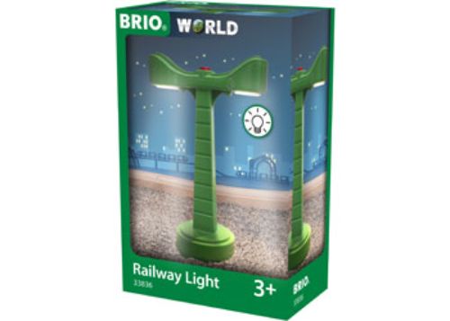 Double-sided LED Railway Light for BRIO tracks, enhancing play with interactive design and automatic shut-off feature.