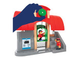 BRIO Central Station Set with 37 wooden pieces for imaginative play and creative railway adventures for kids aged 3 and up.