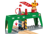 BRIO Crane - Container Crane set with 360-degree action, includes crane, figure, cargo, wagon, and lifebuoy for imaginative play.