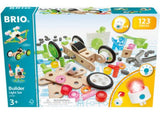 BRIO Builder Light Set with 123 pieces, featuring a light unit for creative STEM-focused construction and imaginative play.