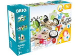 BRIO Builder Light Set with 123 pieces, featuring a creative building kit that incorporates a light unit for imaginative STEM play.