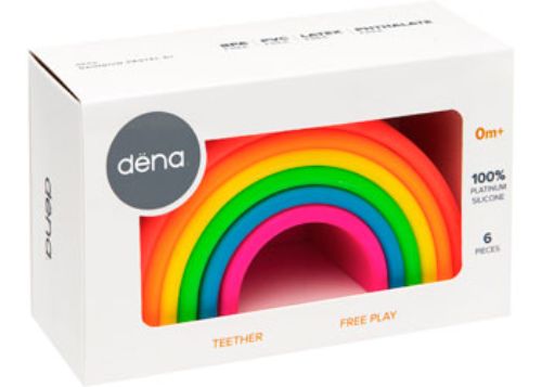 Vibrant Dena Toys 6pc Neon set featuring colorful squishies for imaginative play and skill development in children.