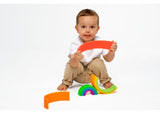 Colorful Dena Toys RAINBOW 12pc Neon set featuring squishy Waldorf-inspired pieces for imaginative and sensory play.