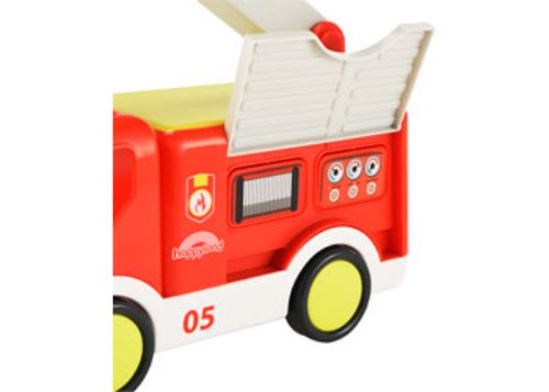 Vibrant fire engine toy with lights, sounds, and 2 firefighter figures for imaginative rescue play.