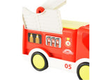 Vibrant fire engine toy with lights, sounds, and two firefighter figures for imaginative play and problem-solving fun.