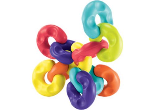 Brightly colored chunky links for imaginative play, promoting fine motor skills and sensory development in preschoolers.