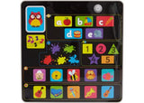 Interactive learning pad featuring a touch-sensitive screen, vibrant activities, sounds, and music for early childhood education.