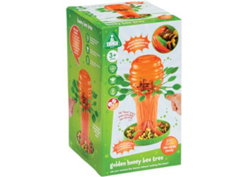 Colorful game set featuring a honey tree, bees, and leaves; promotes fine motor skills and strategic thinking for kids aged 3+.