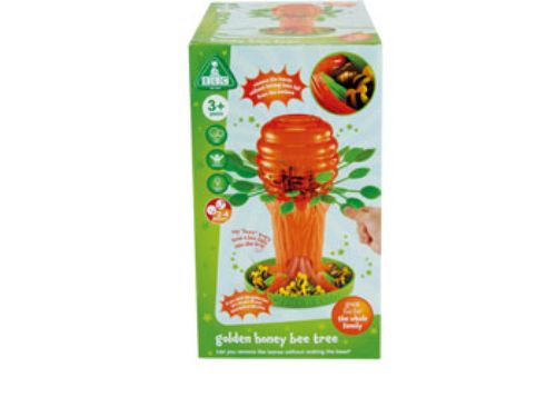 Colorful Early Learning Centre Golden Honey Bee Tree game with vibrant leaves and cute bees, promoting fine motor skills and teamwork.