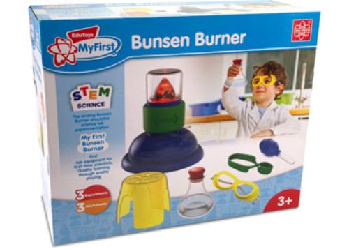 Edu-Toys My First Bunsen Burner for kids, a safe and lightweight science kit promoting hands-on learning and skill development.