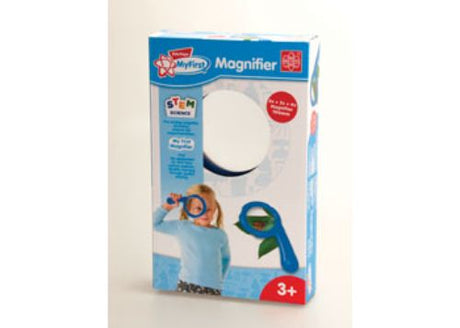 Edu-Toys magnifier for kids, featuring 2X, 3X, and 4X magnification for exploring nature and science safely.