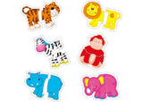 Chunky jungle-themed 2-piece puzzle set for toddlers, enhancing fine motor skills and imagination.