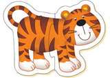 Colorful 2-piece jungle animal puzzles for toddlers, promoting fine motor skills and imaginative play.