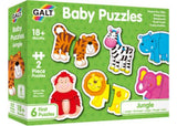 Vibrant 2-piece jungle animal puzzle for toddlers, promoting motor skills and imaginative play. Ideal for ages 18 months and up.