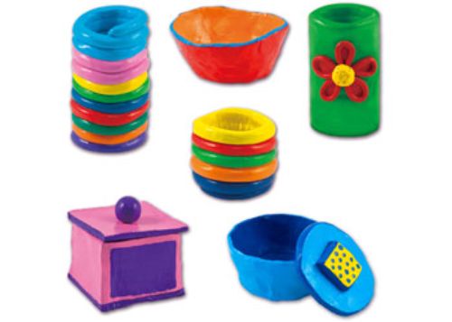 Galt - First Pottery kit for kids featuring air-drying clay, tools, and paints for creating and decorating unique pots.