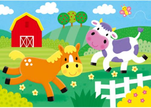 Colorful Galt animal puzzles for toddlers featuring 2, 3, 4, and 5 pieces to develop matching and sorting skills.