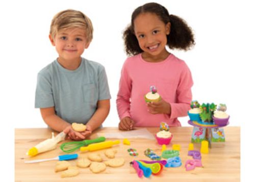 Bright and colorful Galt Baking Set for kids, featuring utensils and tools for baking real cupcakes and cookies.