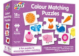 Galt Colour Matching Puzzles for toddlers, featuring 6 vibrant designs that enhance colour recognition and matching skills.