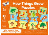 Colorful Galt How Things Grow Puzzle for kids, featuring 6 life cycle puzzles that promote matching skills and nature exploration.