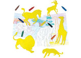 Galt Creative Templates featuring 8 safari animal shapes for crayon rubbings, ideal for young artists' creative projects.