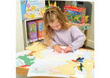 Galt Creative Templates - Safari Animals set with 8 animal shapes, 20 paper sheets, and 8 vibrant crayons for kids' art.
