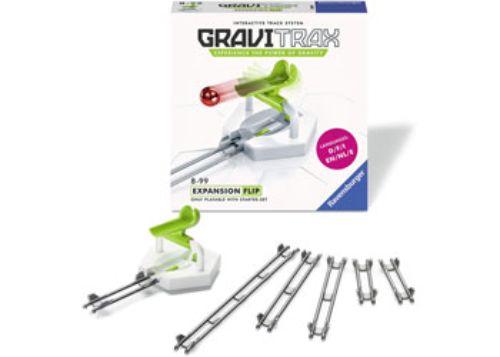 GraviTrax Action Pack Flip includes flippers for launching marbles, enhancing STEM learning and creative marble run building.