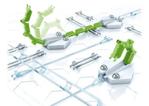 Adjustable length bridges set for GraviTrax, enhancing track designs and promoting STEM learning in kids aged 8 and up.