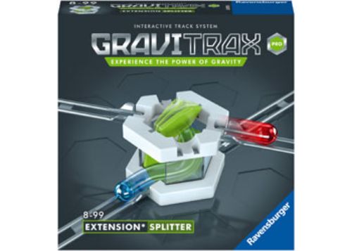 GraviTrax PRO Action Pack Splitter with trapdoor, allowing marbles to split directions for dynamic and engaging marble runs.