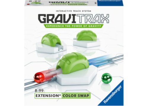 GraviTrax Action Pack Color Swap: colorful add-on set enhancing marble runs with interactive Action Tiles for STEM fun.