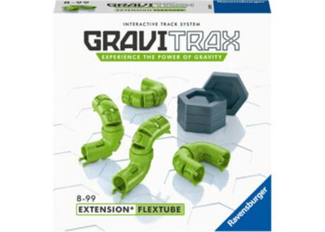 Colorful GraviTrax FlexTube set for creating imaginative marble run paths, enhancing STEM learning through play.