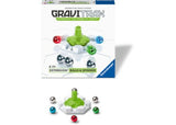 "Colorful GraviTrax balls and a dynamic spinner for enhancing marble run creativity and STEM learning."