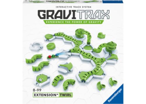 GraviTrax Extension Twirl adds twists and spirals to marble runs, enhancing STEM learning and creativity for ages 8 and up.